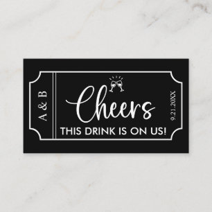 Black Bröllop Drink Biljett Voucher