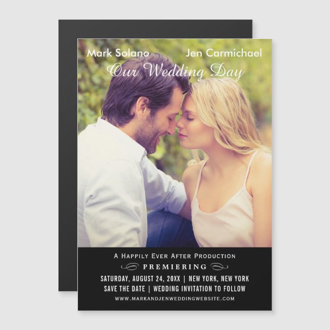 Black Bröllop-filmen Poster fotospara datum (Fram/baksida)