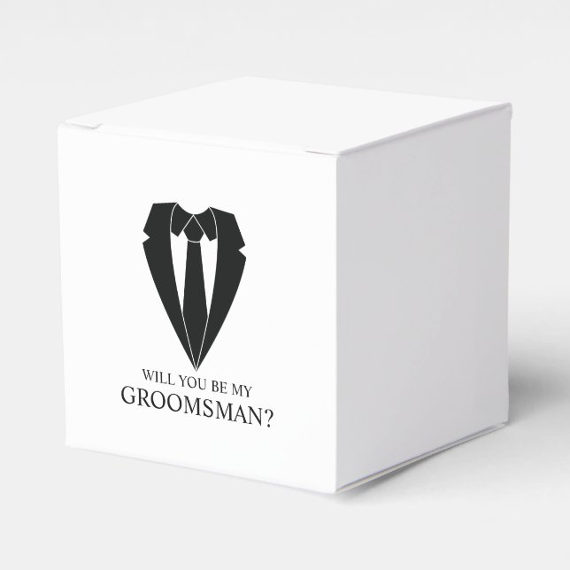Black Bröllop Kostym Groomsman Frieri Presentaskar (Framsidan Sidan)