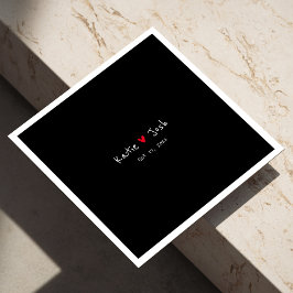 Black Bröllop Napkins med handskriven Namn Pappersservett