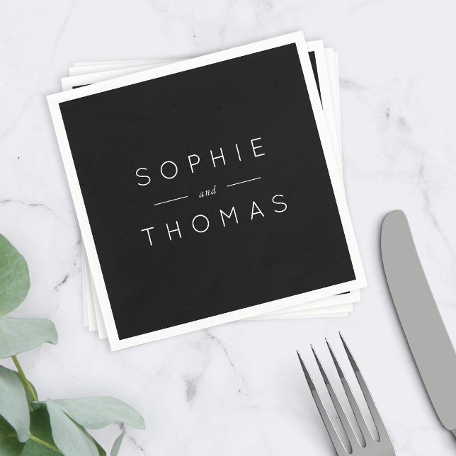 Black Bröllop Napkins Pappersservett (Skapare uppladdad)
