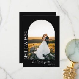 Black Bröllop Photo Tack Kort