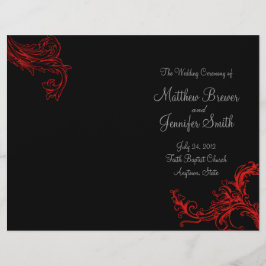 Black Bröllop serviceorder & Ceremony-program