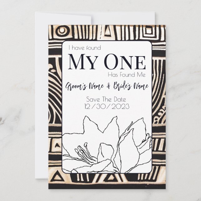 Black Bröllop Spara Datumet (Framsida)