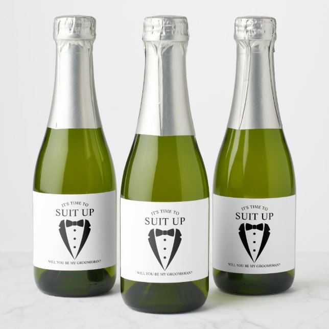 Black Bröllop Tuxedo Kostym Groomsman Frieri (Flaskor)