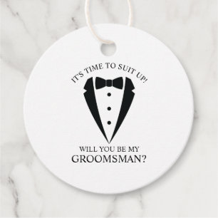 Black Bröllop Tuxedo Kostym Groomsman Frieri Gåvor Etiketter