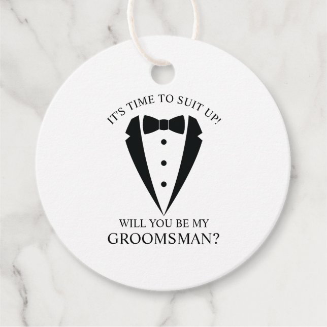 Black Bröllop Tuxedo Kostym Groomsman Frieri Gåvor Etiketter (Framsida)