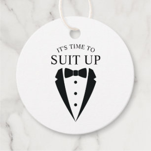 Black Bröllop Tuxedo Kostym Groomsman Frieri Gåvor Etiketter