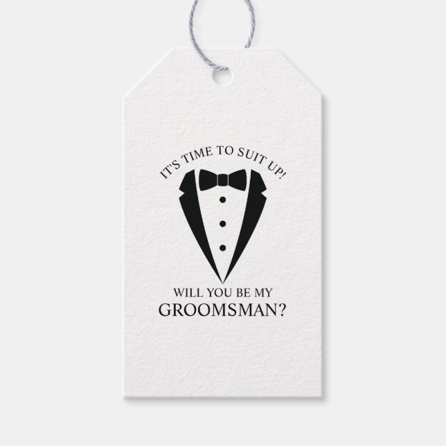Black Bröllop Tuxedo Kostym Groomsman Frieri Presentetikett (Framsidan)