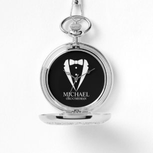 Black Bröllop Tuxedo Kostym Personlig Marskalkar Armbandsur
