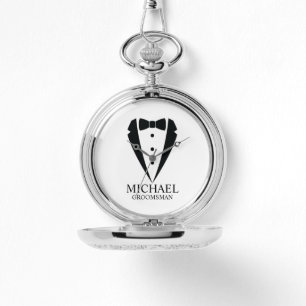 Black Bröllop Tuxedo Kostym Personlig Marskalkar Armbandsur