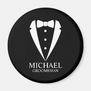 Black Bröllop Tuxedo Kostym Personlig Marskalkar Magnet