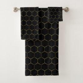 Black Bronze Honeycomb Hexagon Mönster Chic Manly