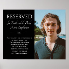 Black Brother of Bride Photo Memorial Bröllop Poster