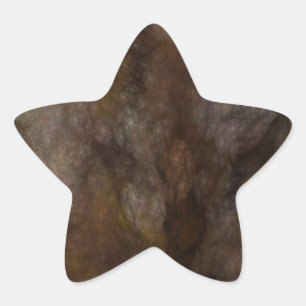 Black & Brown Abstrakt Fractal Star-märke Stjärnformat Klistermärke