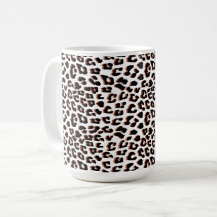 Black Brown and White Leopard Skriv ut Kaffemugg