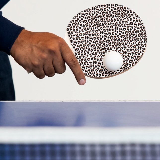 Black Brown and White Leopard Skriv ut Pingisracket (Insitu)
