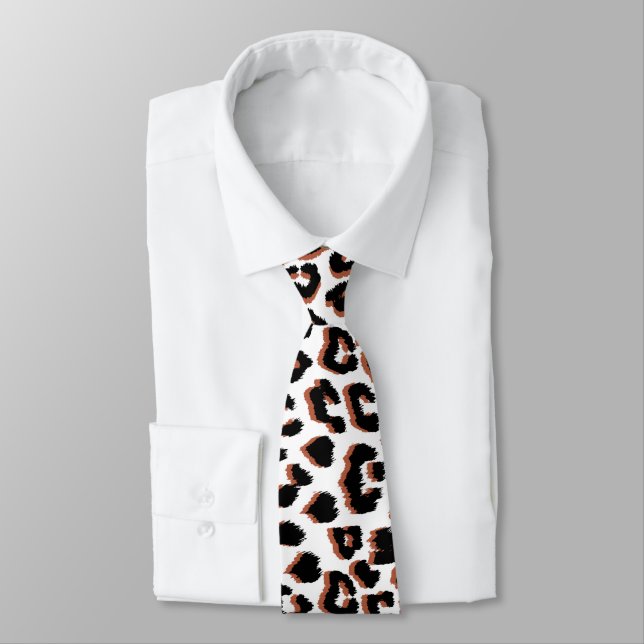 Black Brown and White Leopard Skriv ut Slips (Bunden)