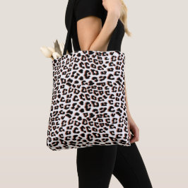 Black Brown and White Leopard Skriv ut Tygkasse