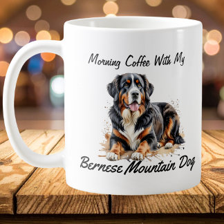 Black & Brown Bernese Mountain Hund PERSONALIZE Kaffemugg