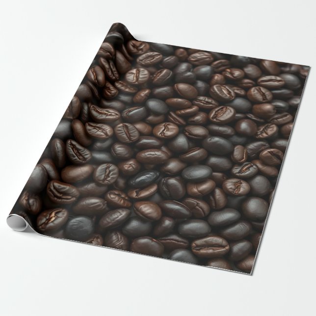 Black Brown Coffee bönor Presentpapper (Utrullad)