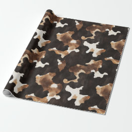 Black Brown Cream Cow Print Birthday Presentpapper