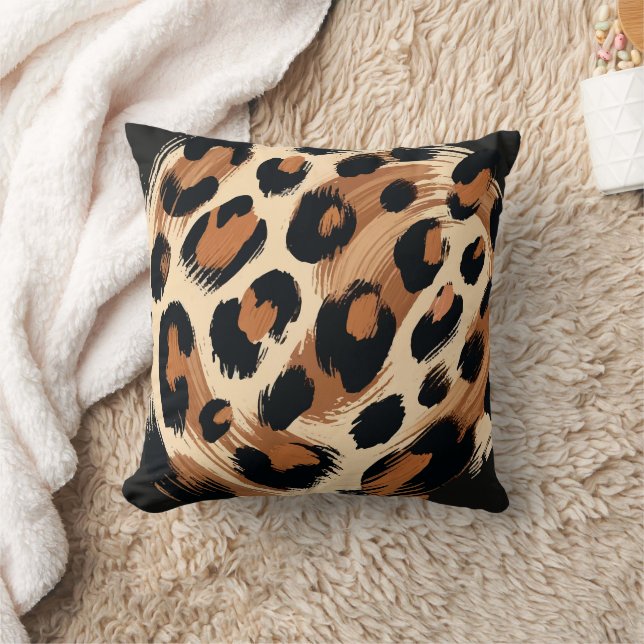 Black Brown Cream Pavisserligen Pavisserligen Leop Kudde (Filt)