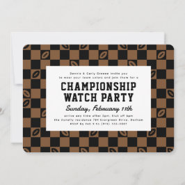 Black Brown Football Championship Game Watch Party Inbjudningar