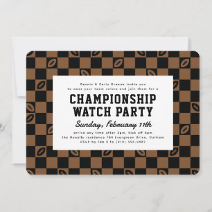 Black Brown Football Championship Game Watch Party Inbjudningar