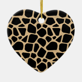 Black Brown Giraffe Print Julgransprydnad Keramik