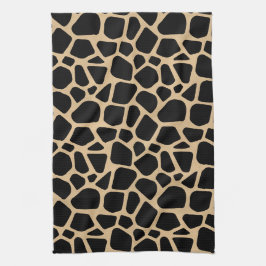 Black Brown Giraffe Print Kökshandduk