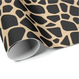 Black Brown Giraffe Print Presentpapper