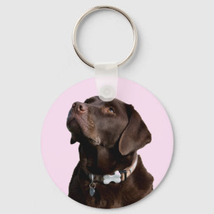 Black Brown Labrador Retriever Puppy Hund Keychain Nyckelring