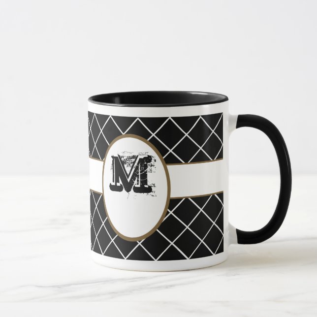 Black Brown Monogrammed Manar Mugg (Höger)