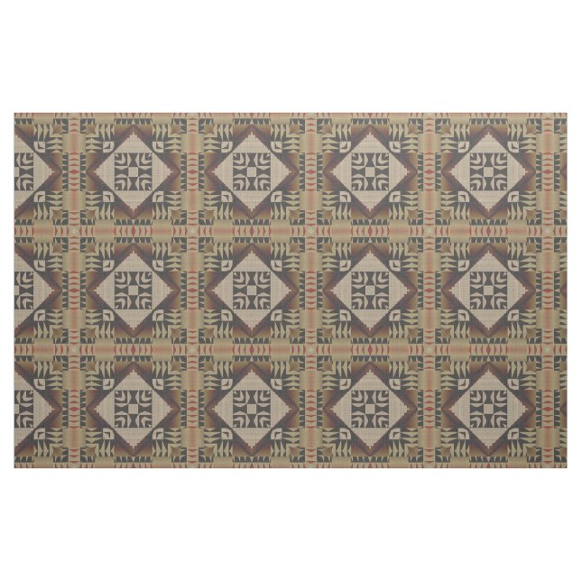 Black Brown Mörk Red Taupe Beige Ethnic look Tyg (Fat Quarter)