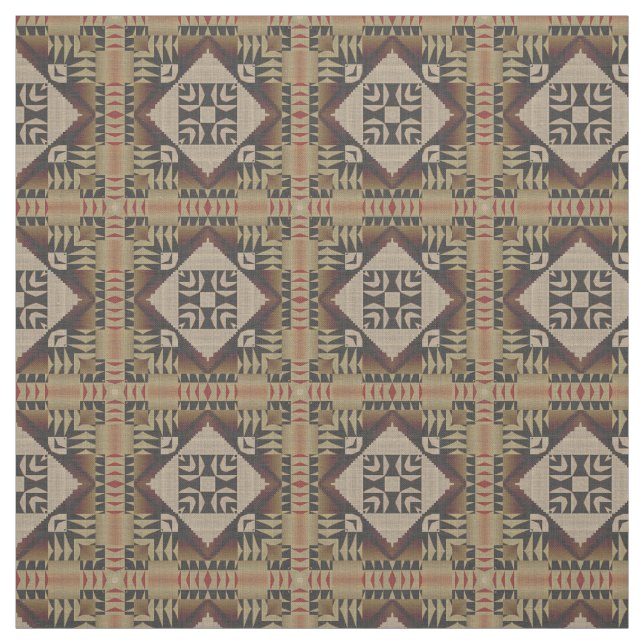 Black Brown Mörk Red Taupe Beige Ethnic look Tyg (Provkarta)