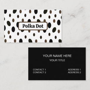 Black Brown Polka Dot Visitkort