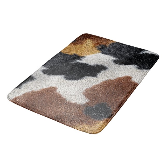 Black, Brown White Cowhide Pattern Badrumsmatta (Vinklad)