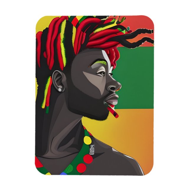 Black Bruh African American Man Junetelfte Kung Magnet (Vertikal)