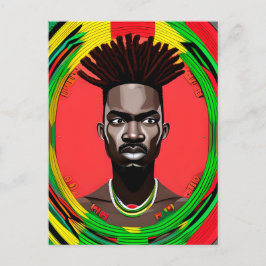 Black Bruh African American Man Junetelfte Kung Vykort