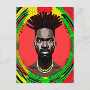 Black Bruh African American Man Junetelfte Kung Vykort