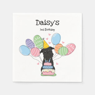 Black Brussels Griffon Birthday Papper Pappersservett