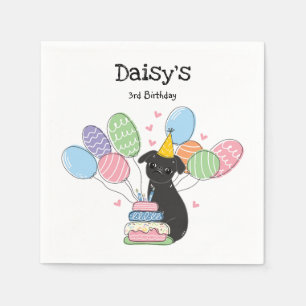 Black Brussels Griffon Birthday Papper Pappersservett