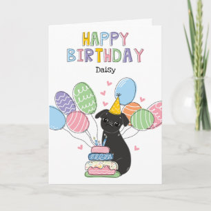 Black Brussels Griffon Hund Birthday Card Kort