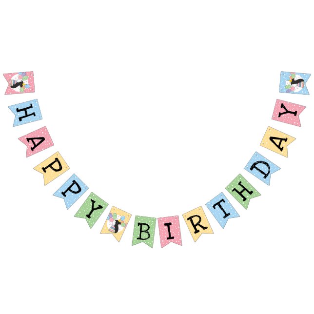 Black Brussels Griffon Hund Birthday Vimplar (Alla)