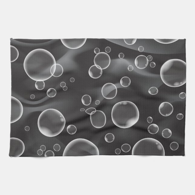 Black Bubbles Kitchen Towel Home Decor Kökshandduk (Horisontell)