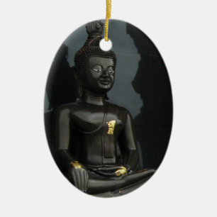Black Buddha.. Nong Khai, Isaan, Thailand Julgransprydnad Keramik