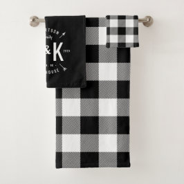 Black Buffalo Check and Farmhouse Arrow Monogram