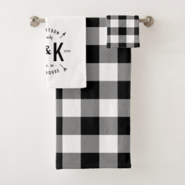 Black Buffalo Check and Farmhouse Arrow Monogram