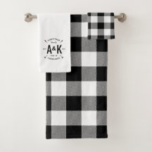 Black Buffalo Check and Farmhouse Arrow Monogram